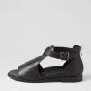 Jeskie W Black Leather Sandals
