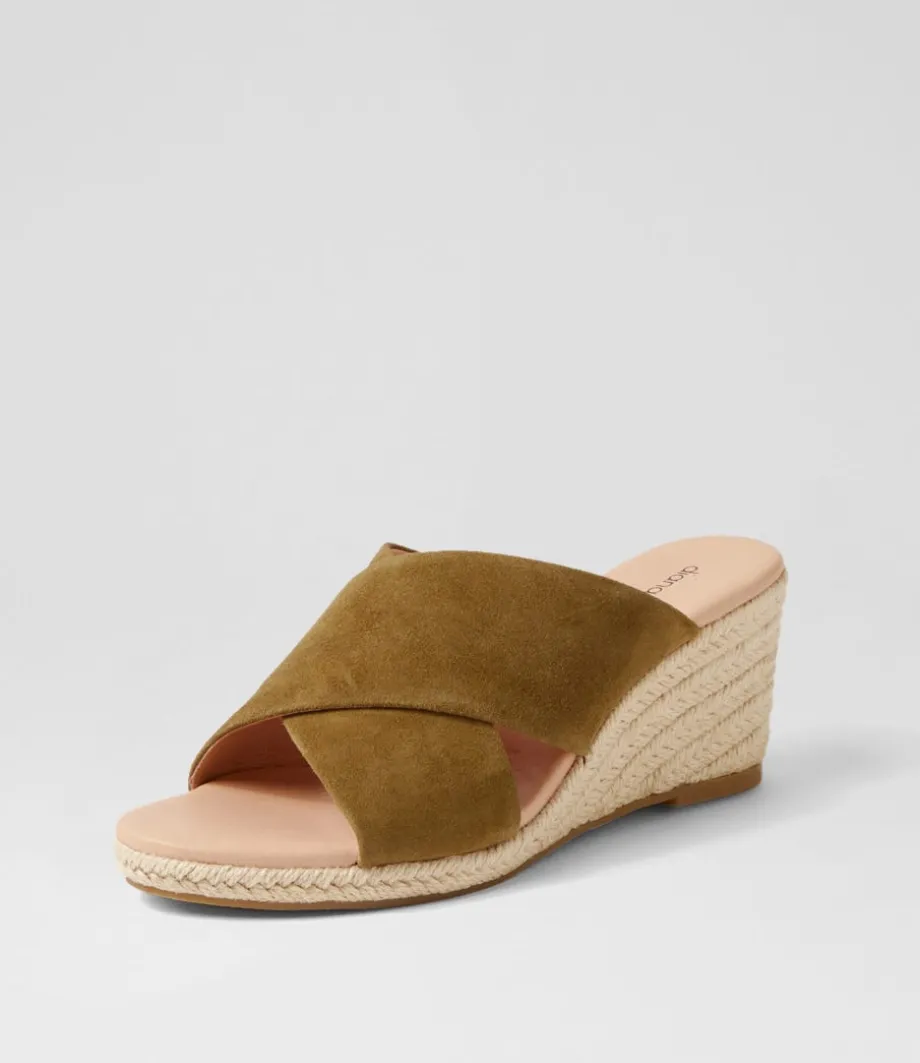 Jinna Khaki Suede Sandals