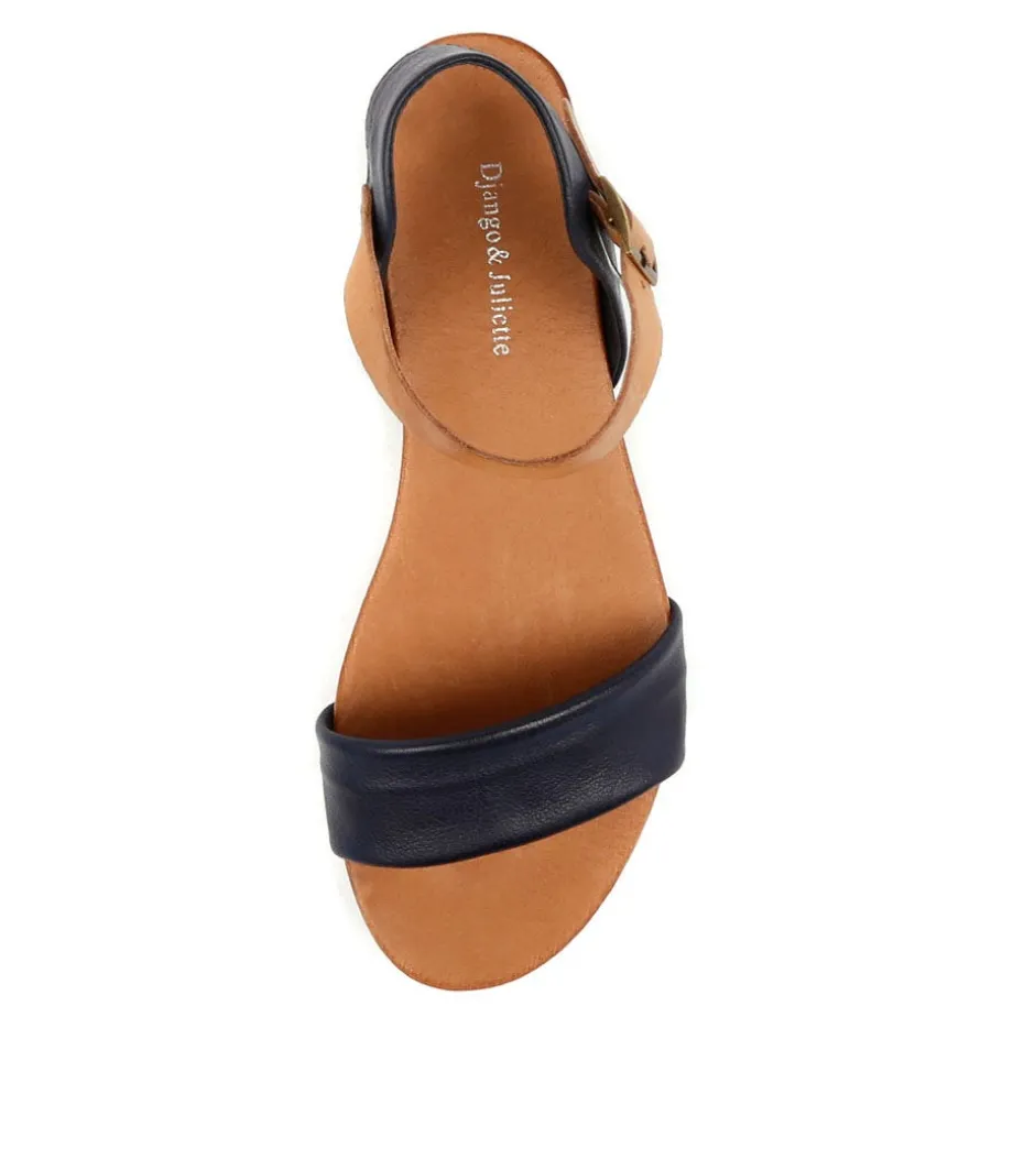 Jinnit Navy Tan Leather