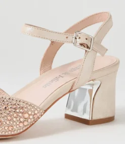 Juba Nude Shimmer Nude Leather Jewels Sandals