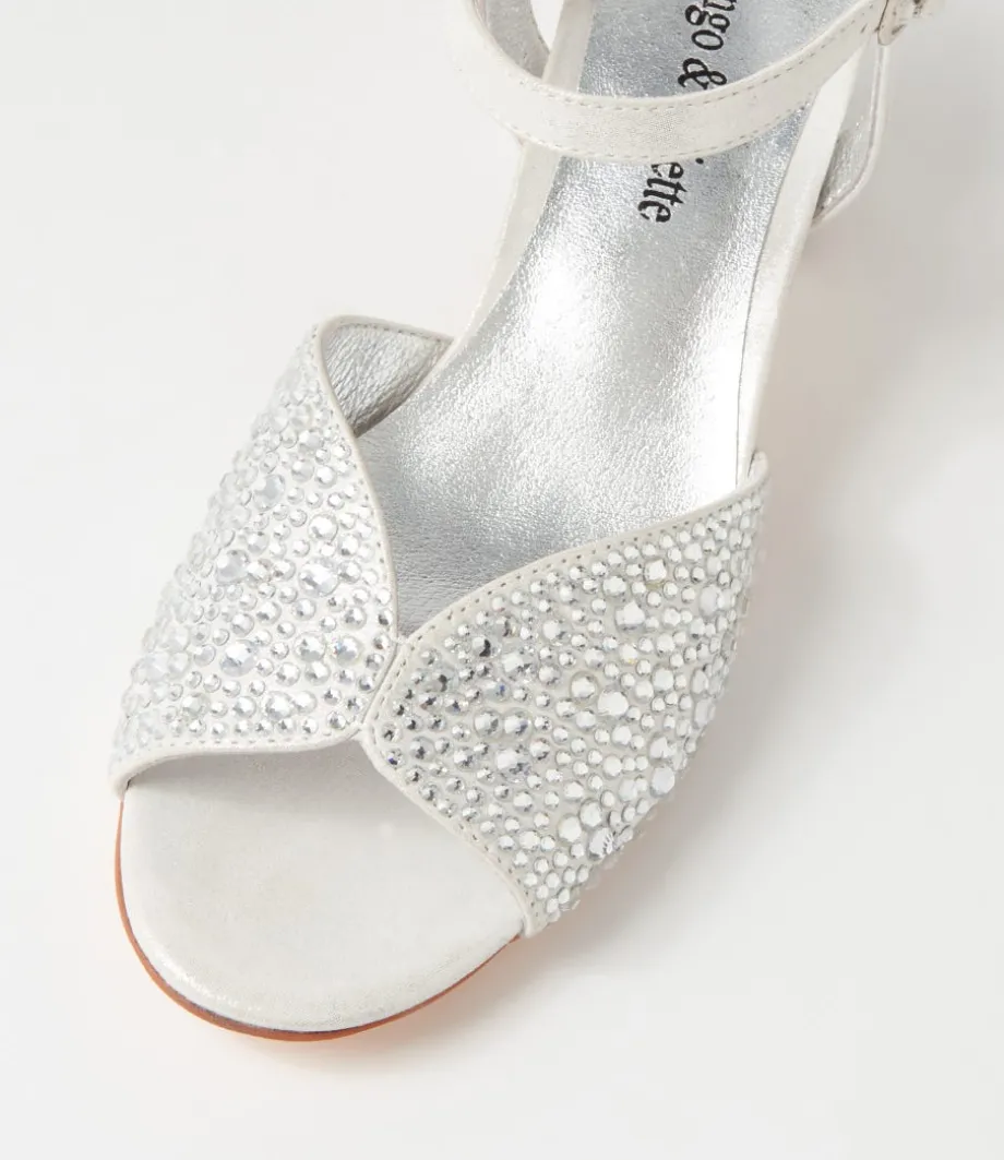 Juba Silver Shimmer Jewels Leather Sandals