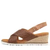 Kaeme W Cognac Weave Leather Sandals