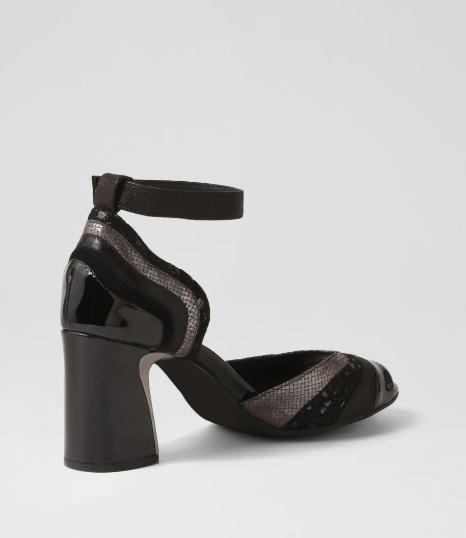 Kage Black Mix Suede Leather Sandals