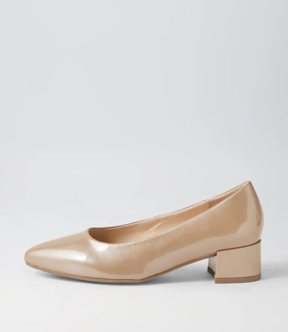 Kaja Nude Leather Heels