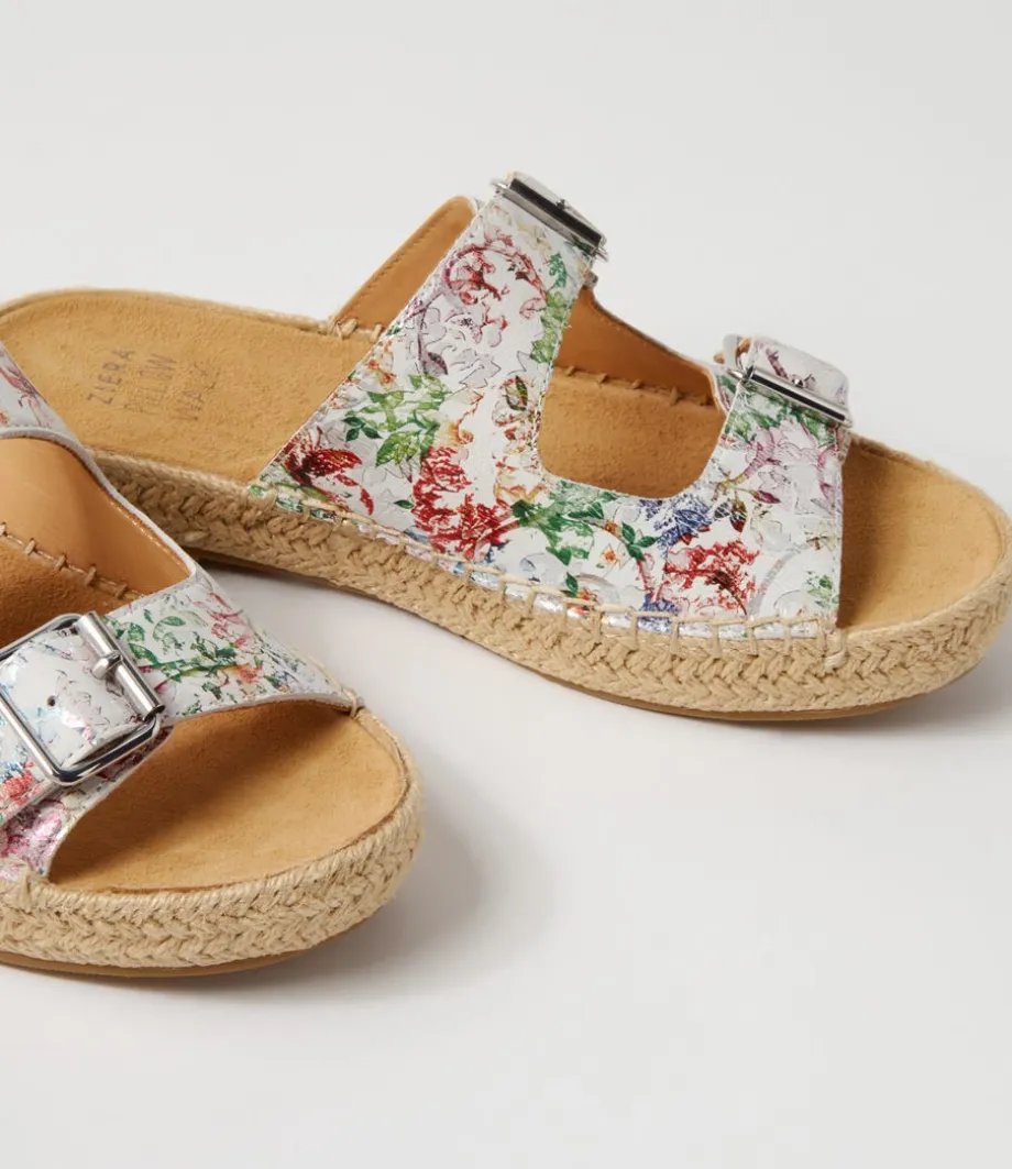 Kapila W Wild Flower Leather Espadrilles