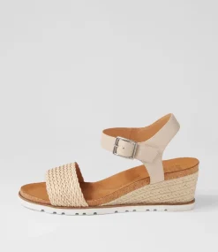 Konyise W Nude Weave Leather Sandals