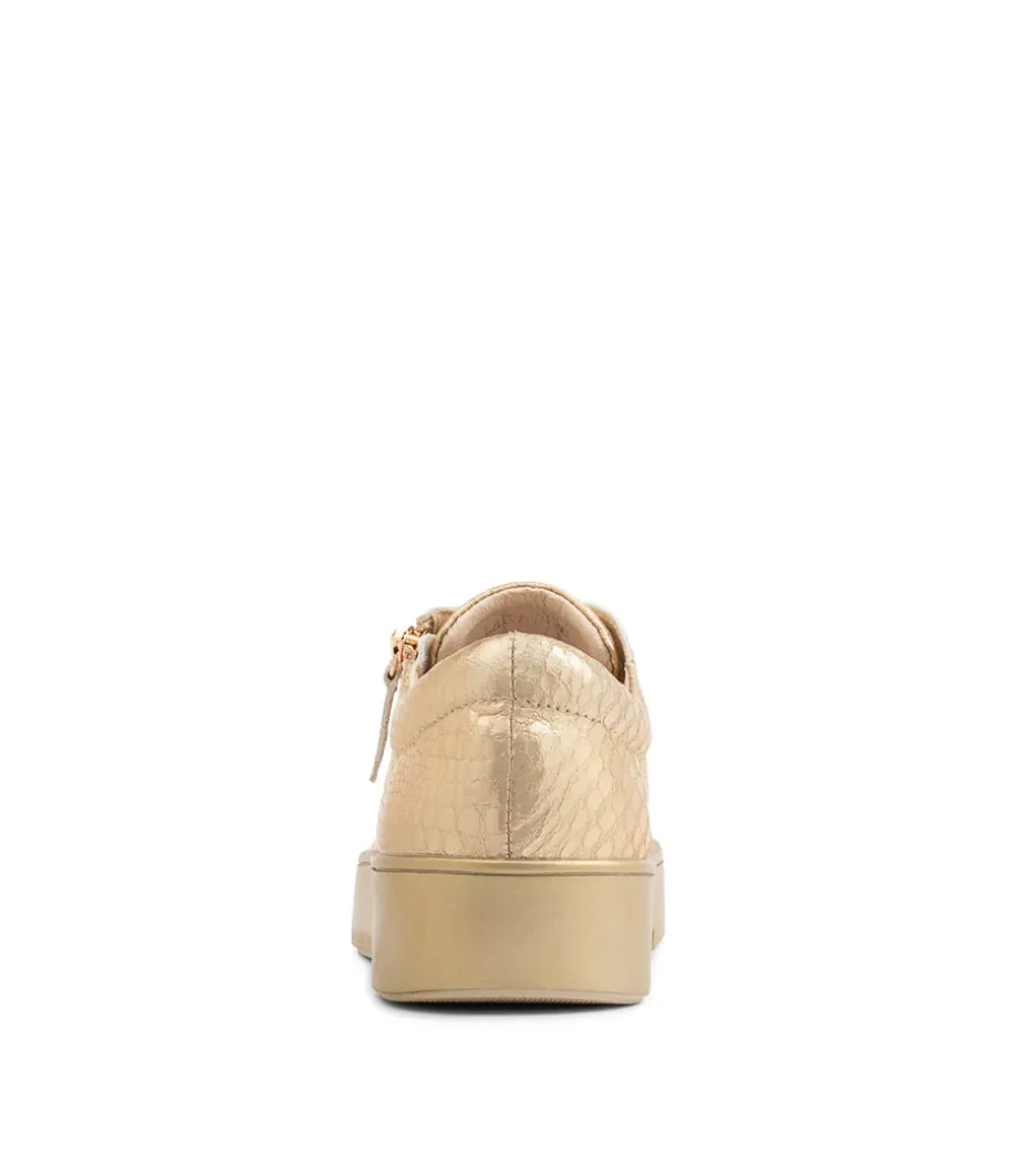 Laila Gold Croco Leather Sneakers Gs