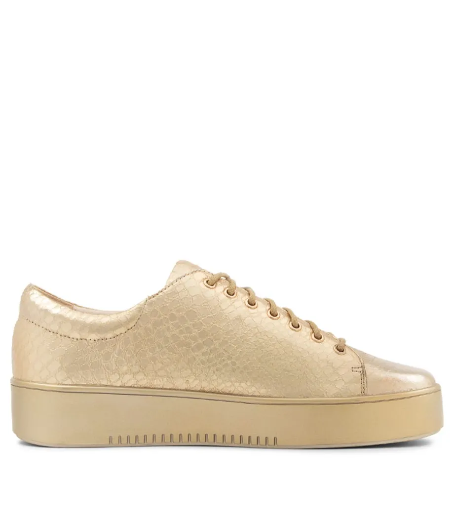 Laila Gold Croco Leather Sneakers Gs