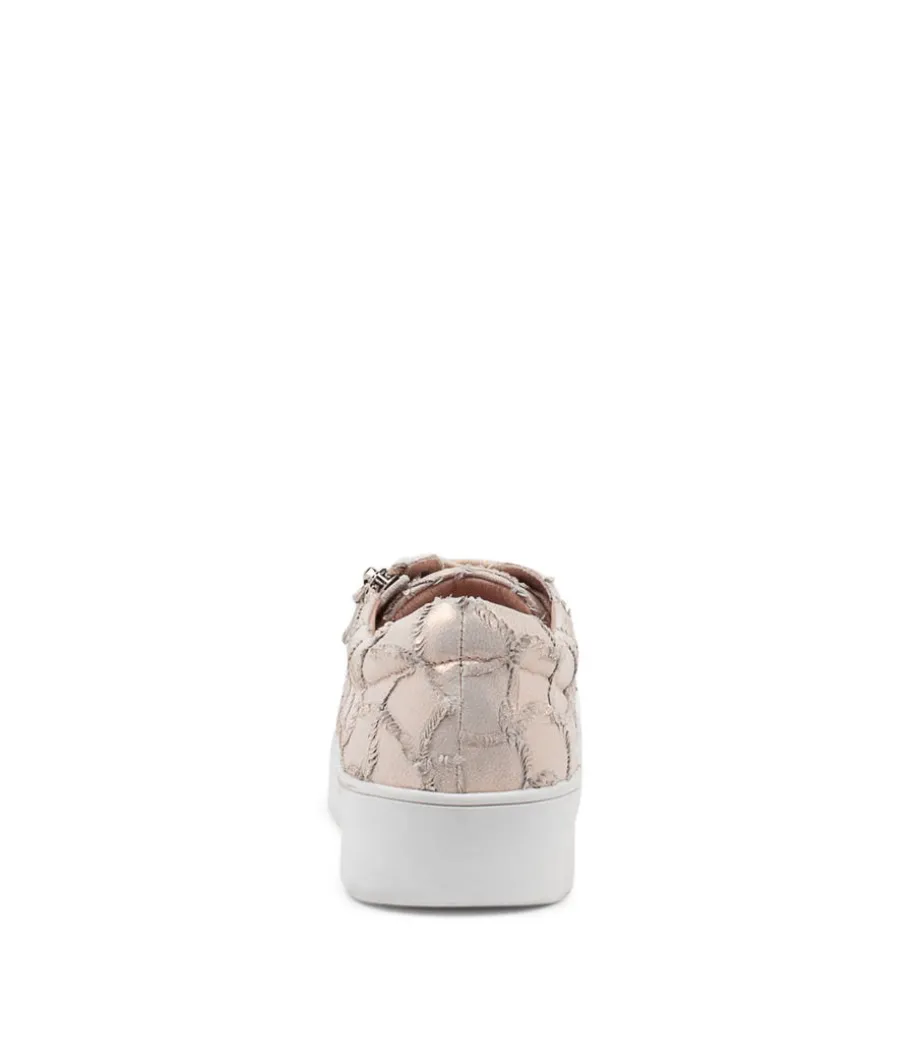 Laila Nude Frill Leather Sneakers