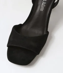 Laixi Black Suede Jewels Sandals