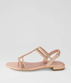 Laroza Nude Fabric Jewels Sandals