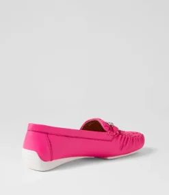 Lille Hot Pink Leather Loafers