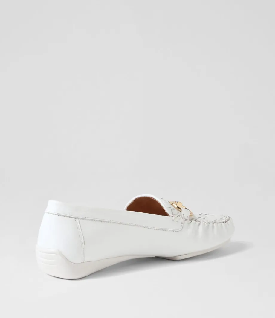 Lille White Leather Loafers
