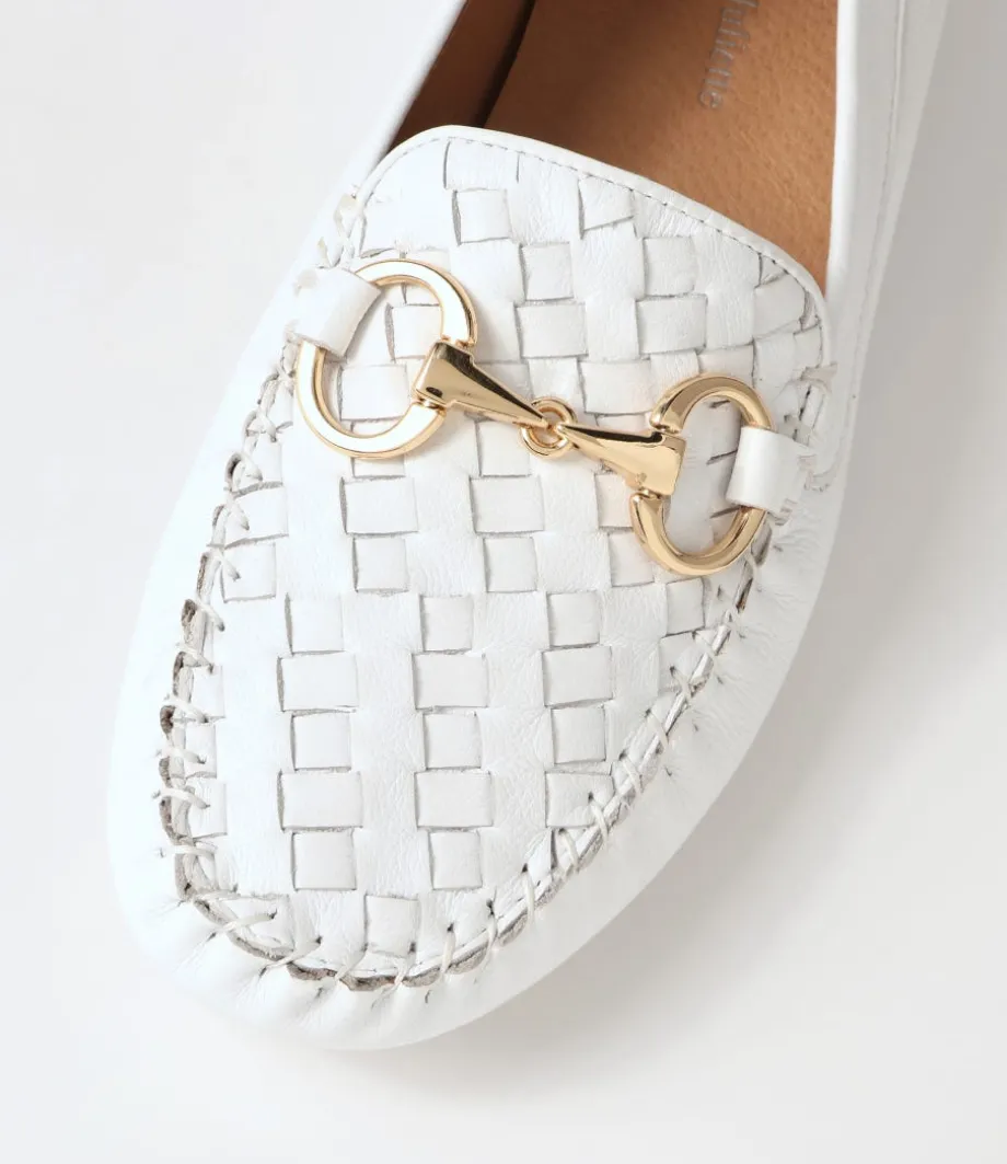 Lille White Leather Loafers