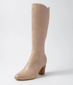 Lonson Cafe Leather Knee High Boots