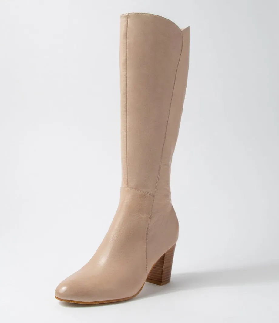 Lonson Cafe Leather Knee High Boots