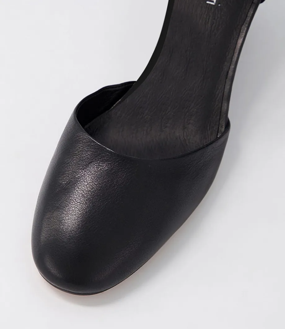 Lorelei Black Leather Heels
