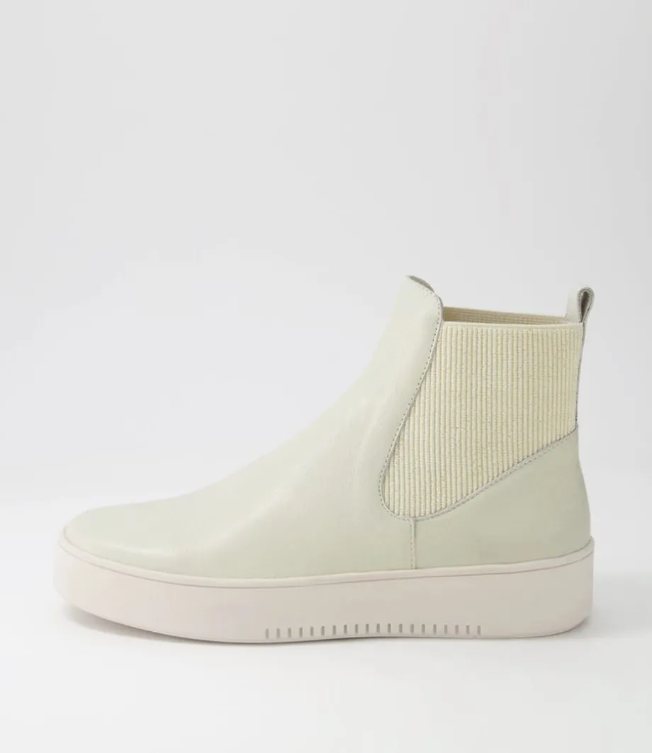 Luddey Almond Camel Leather Elastic Ankle Boots