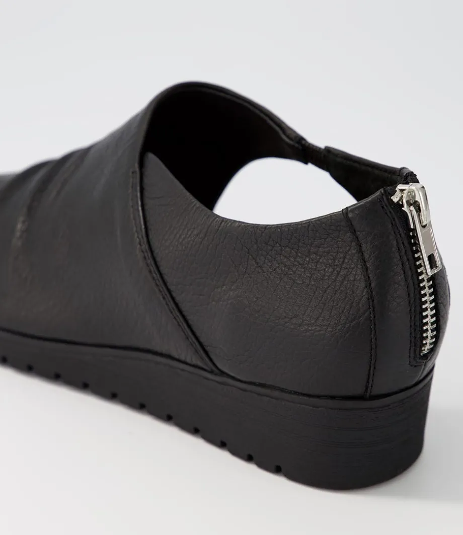 Macerio Black Leather Sandals Bs