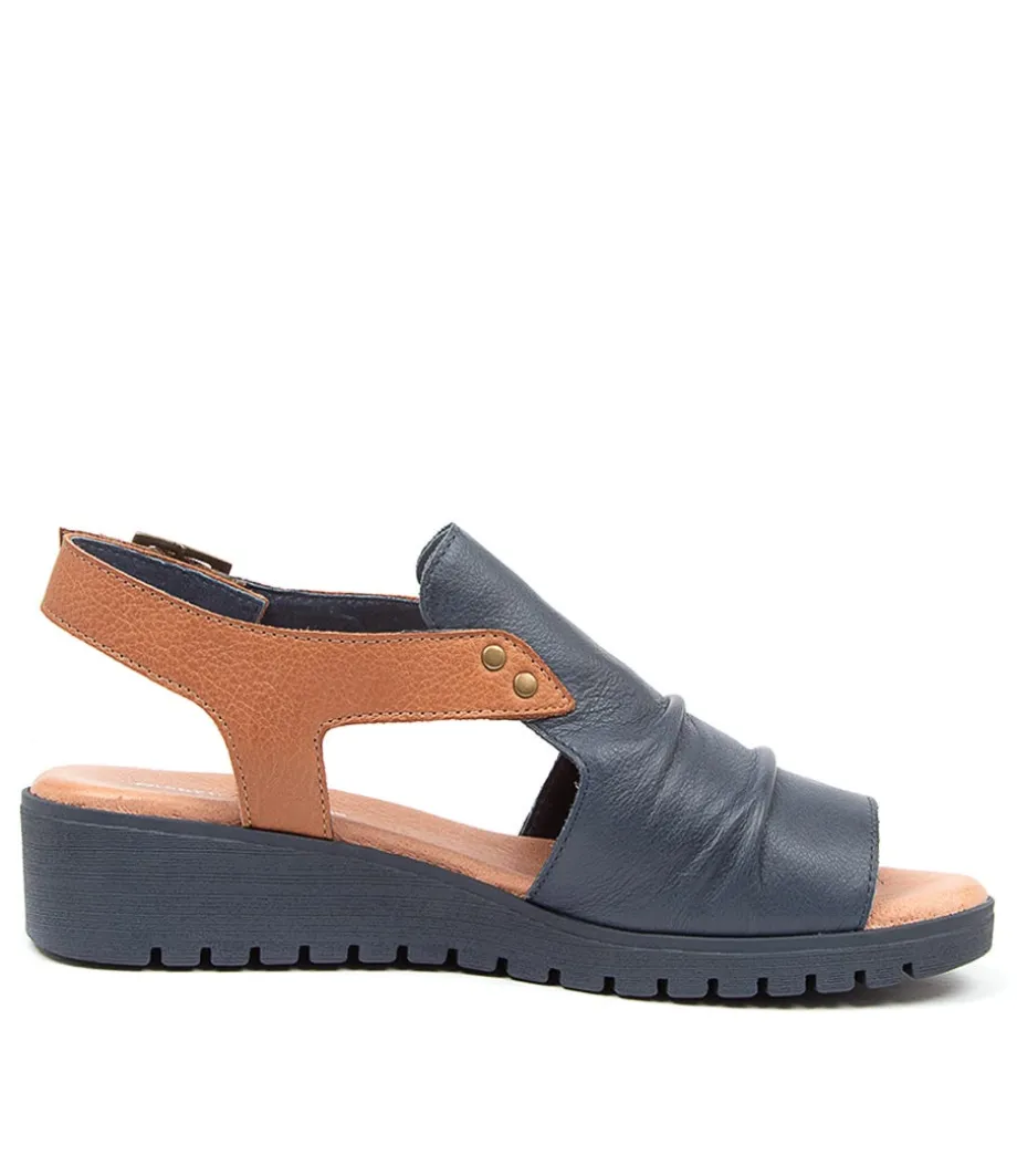 Madis Navy-Dk Tan Leather