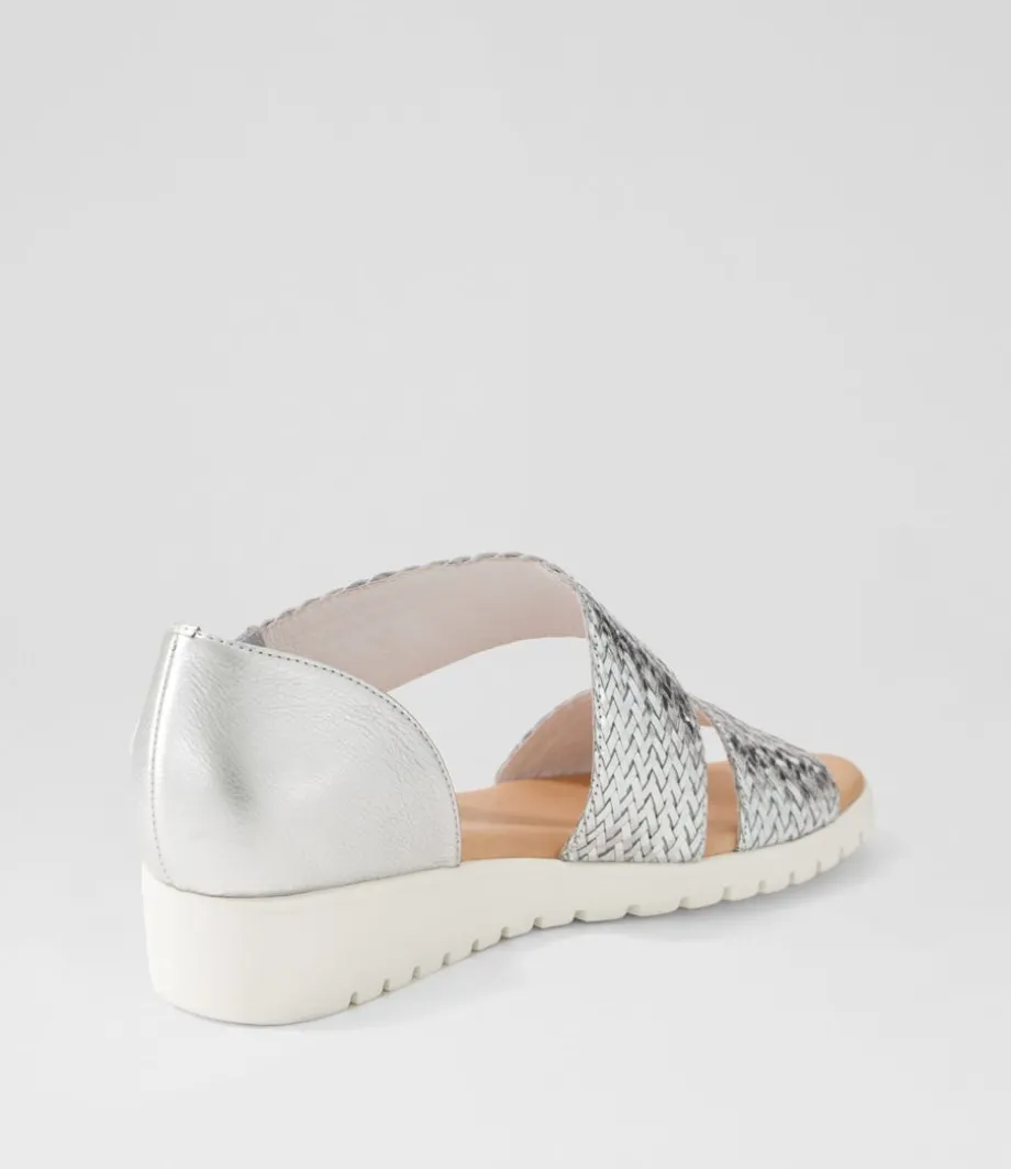 Malkie Silver Weave Leather Sandals