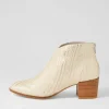 Mamie Almond Metallic Cut Leather Ankle Boots