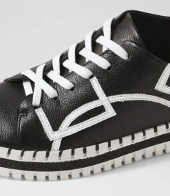 Mando Black White Leather Sneakers