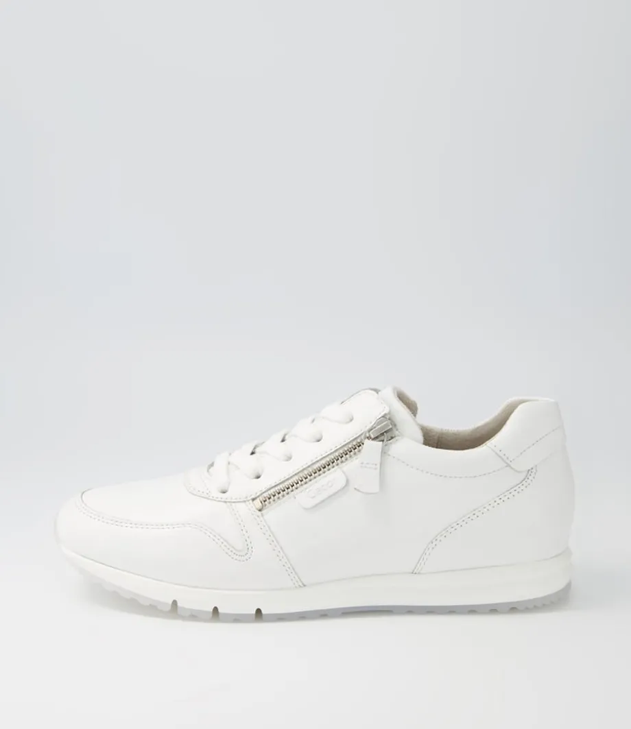 Manel Weiss Leather Sneakers