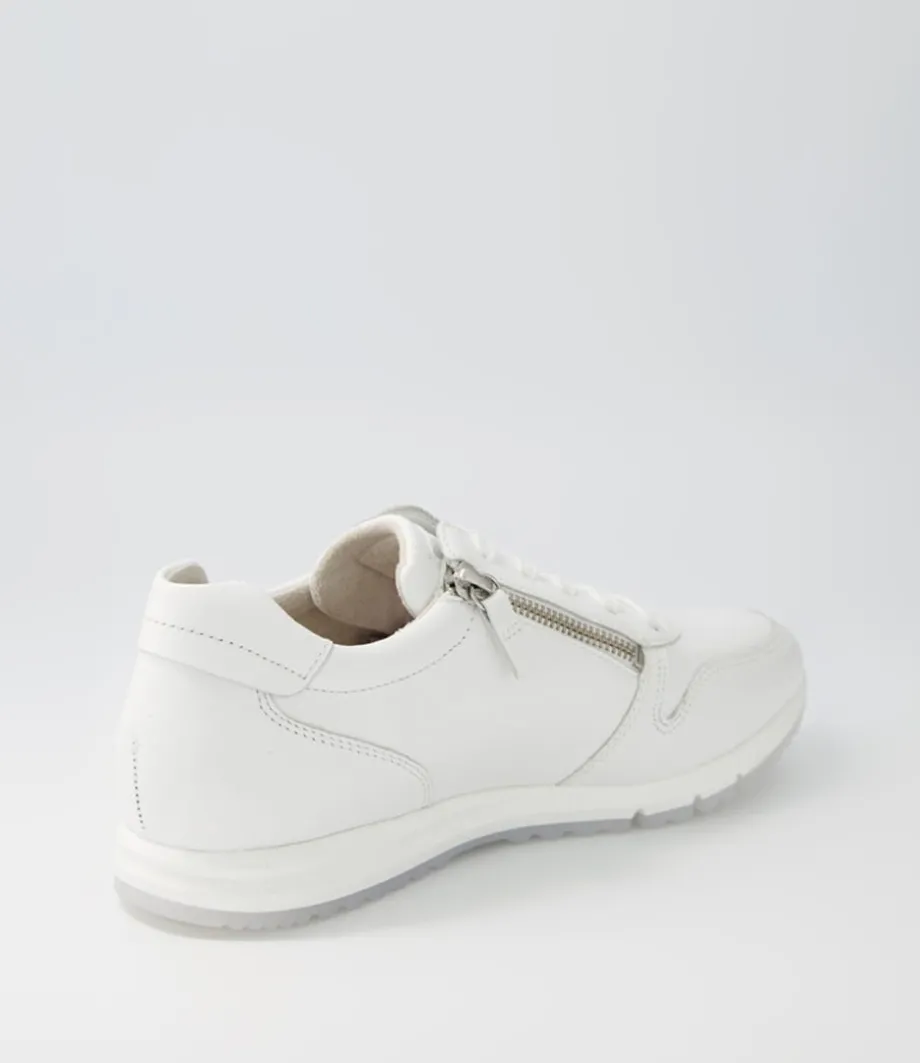 Manel Weiss Leather Sneakers