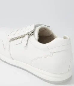 Manel Weiss Leather Sneakers