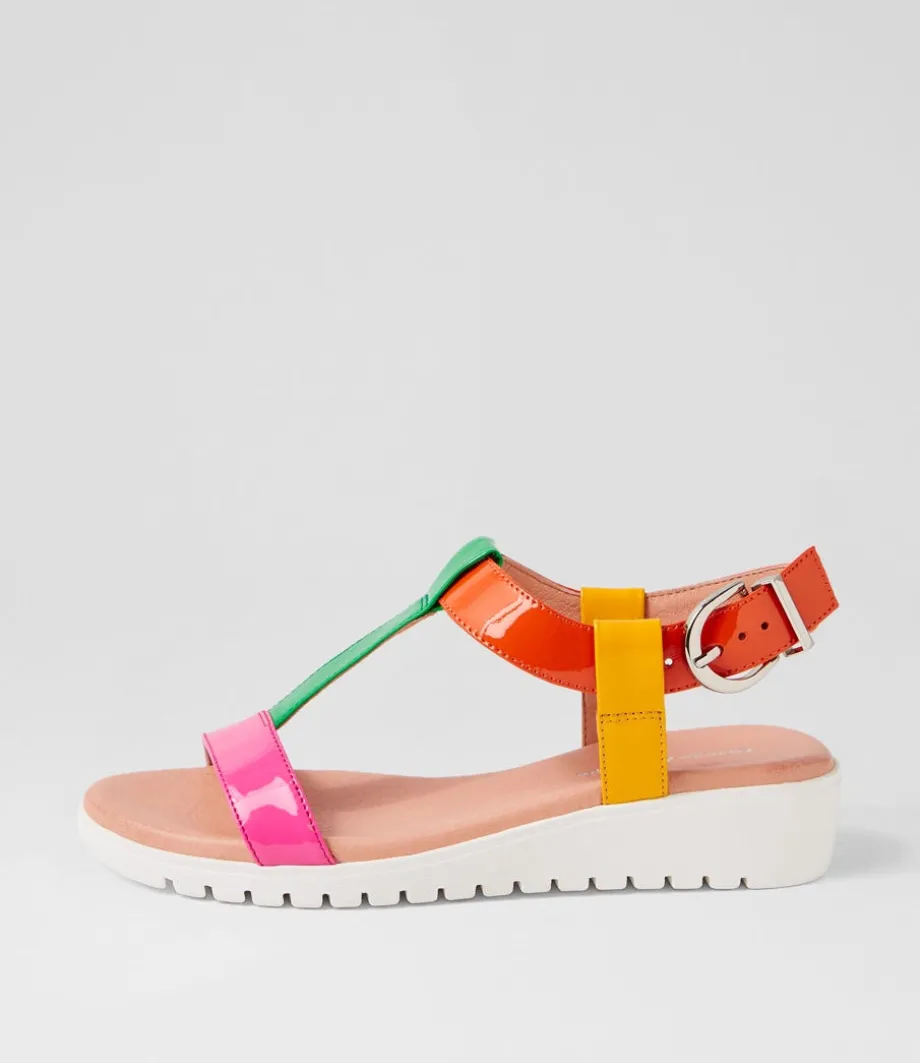 Marj Bright Patent Multi Sandals