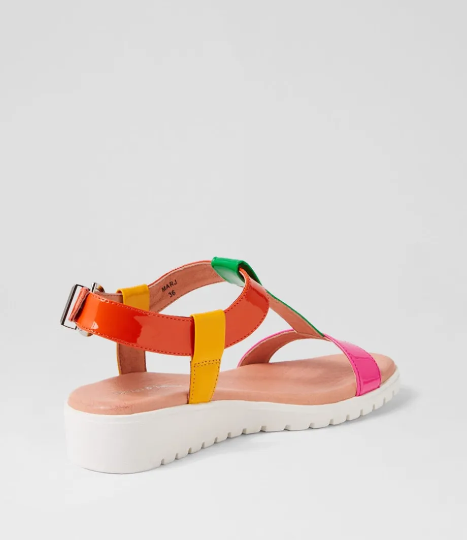 Marj Bright Patent Multi Sandals