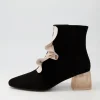 Marzia Black Nude Suede Ankle Boots