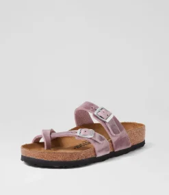 Mayari Lavender Oiled Leather Slides