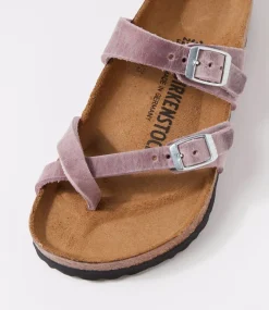 Mayari Lavender Oiled Leather Slides