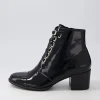 Mclain Black Patent Leather Lace Up Boots