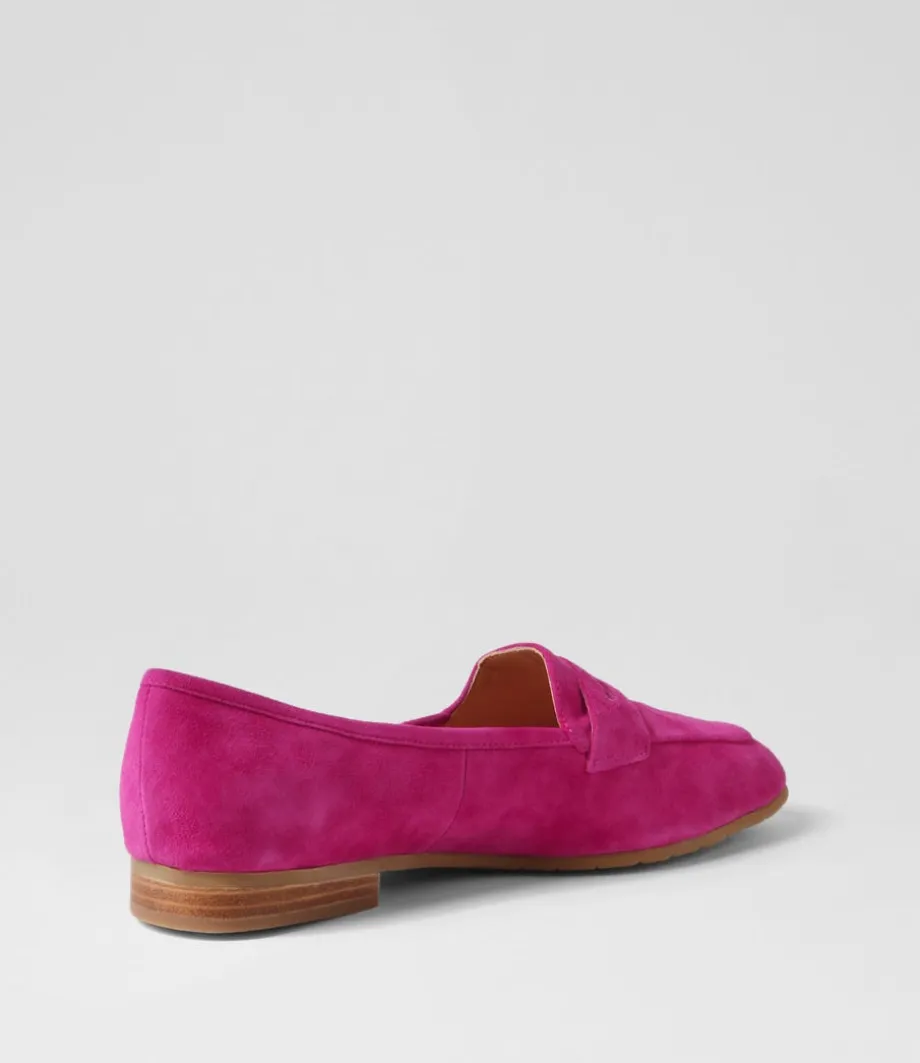 Melinato Fuchsia Suede Loafers