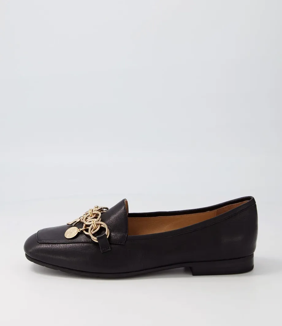 Mennat Black Leather Loafers
