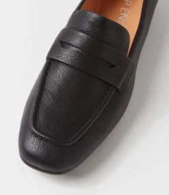 Milica Black Leather Loafers