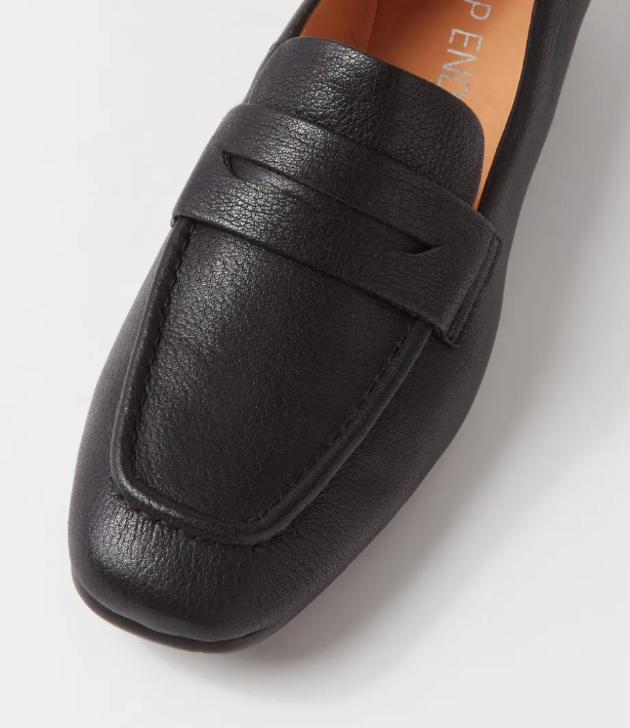 Milica Black Leather Loafers
