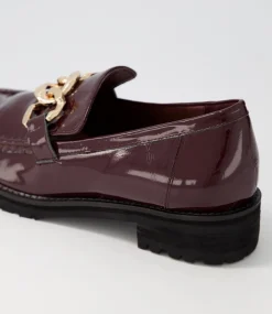 Misima W Burgundy Patent Leather Loafers