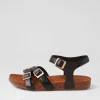 Moffee Xw Black Leather Sandals