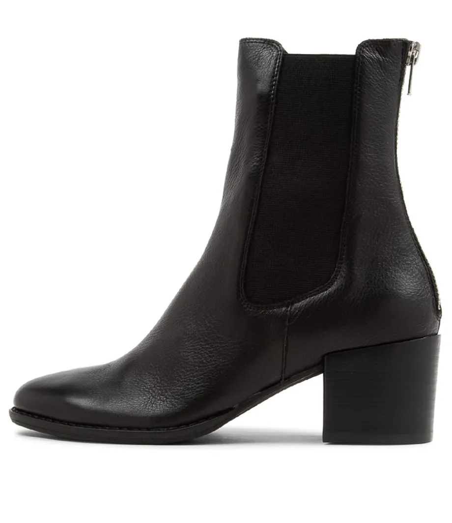 Mycah Black Leather Chelsea Boots Bh