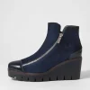 Nalani Navy Patent Suede Ankle Boots