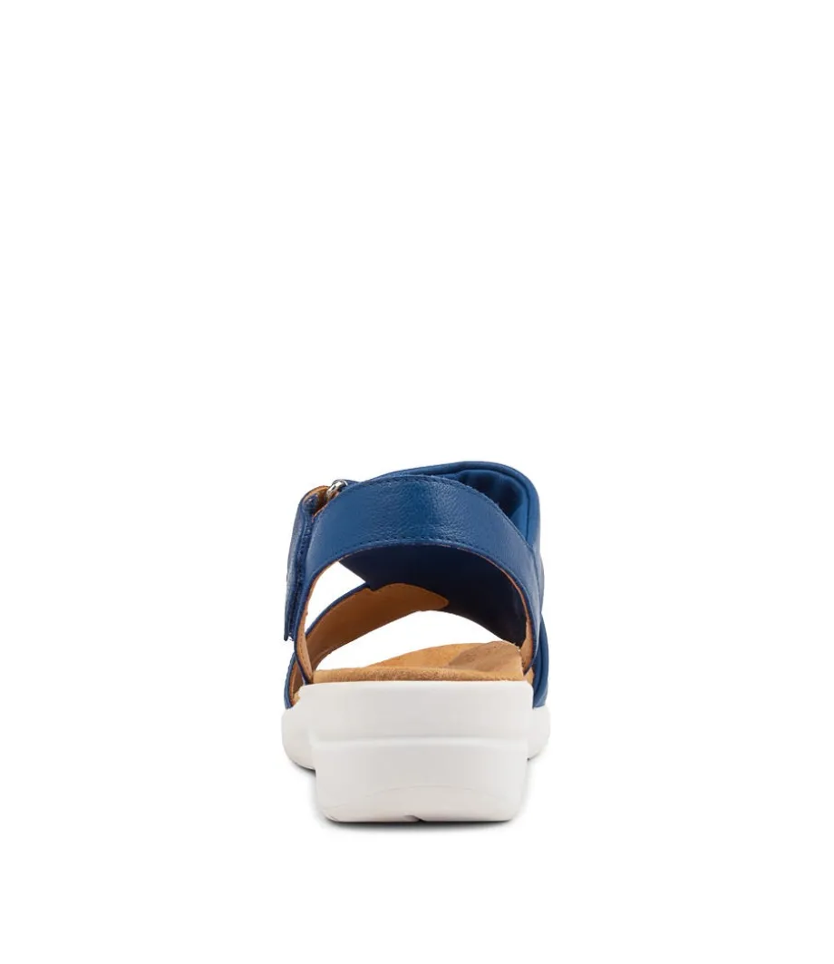 Nazly Xw Cobalt Leather Sandals