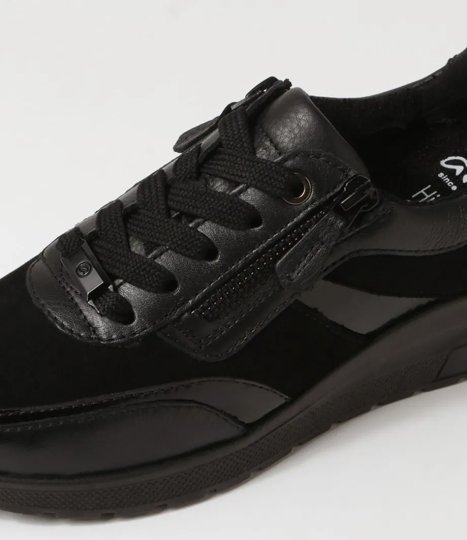Neapel 14 Schwarz Leather Suede Sneakers
