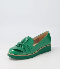 Oclem Dark Emerald Patent Leather Loafers