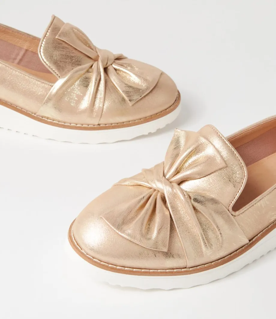 Oclem Old Gold Scratch Leather Loafers
