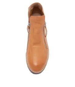 Ohmy Dark Tan Leather Wedge Boots Cs