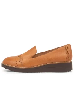 Orchidy Dark Tan Leather Loafers Cs